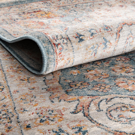 Blue 10' x 13' 1 Newport Rectangle Area Rug 100% Polypropylene Traditional Distressed Classic Contemporary Carpet for Home Decor for Sale at Rug Engine