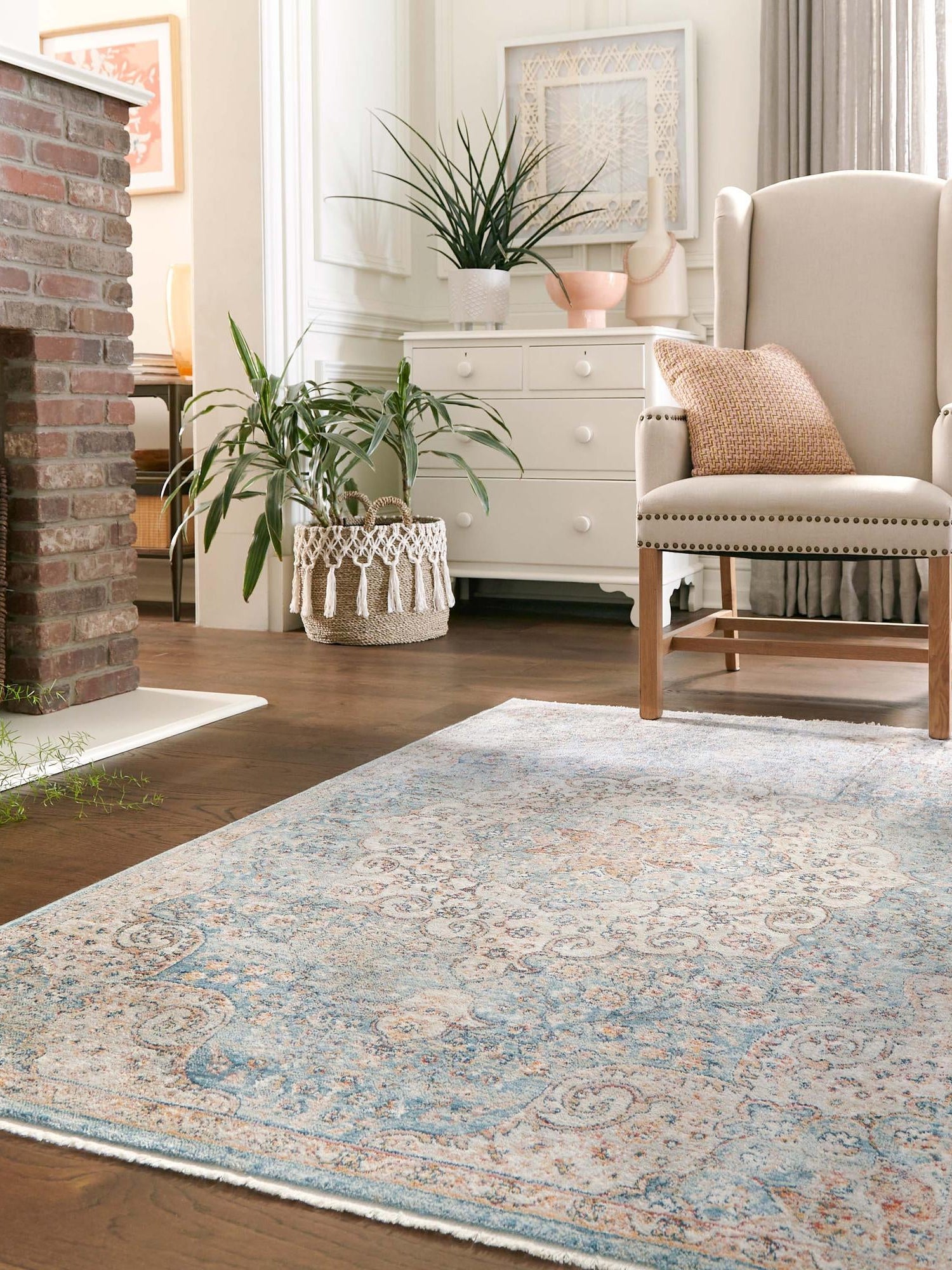 Blue 10' x 13' 1 Newport Rectangle Area Rug 100% Polypropylene Traditional Distressed Classic Contemporary Carpet for Home Decor for Sale at Rug Engine