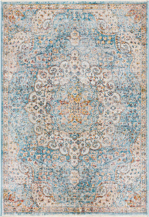 Blue 4' x 5' 11 Newport Rectangle Area Rug 100% Polypropylene Traditional Distressed Classic Contemporary Carpet for Home Decor for Sale at Rug Engine