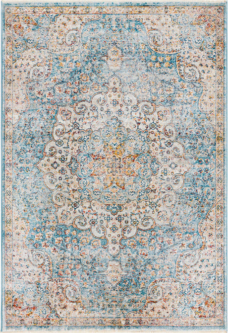 Blue 4' x 5' 11 Newport Rectangle Area Rug 100% Polypropylene Traditional Distressed Classic Contemporary Carpet for Home Decor for Sale at Rug Engine