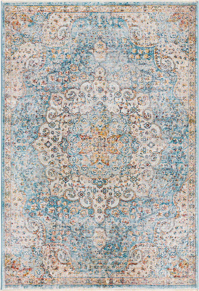 Blue 4' x 5' 11 Newport Rectangle Area Rug 100% Polypropylene Traditional Distressed Classic Contemporary Carpet for Home Decor for Sale at Rug Engine