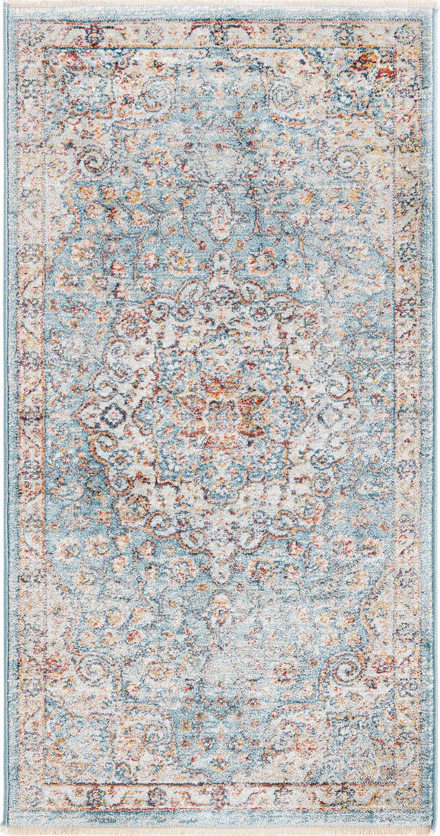 Blue 2' x 3' 11 Newport Runner Area Rug 100% Polypropylene Traditional Distressed Classic Contemporary Carpet for Home Decor for Sale at Rug Engine