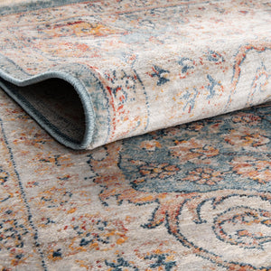 Blue 3' 11 x 3' 11 Newport Round Area Rug 100% Polypropylene Traditional Distressed Classic Contemporary Carpet for Home Decor for Sale at Rug Engine