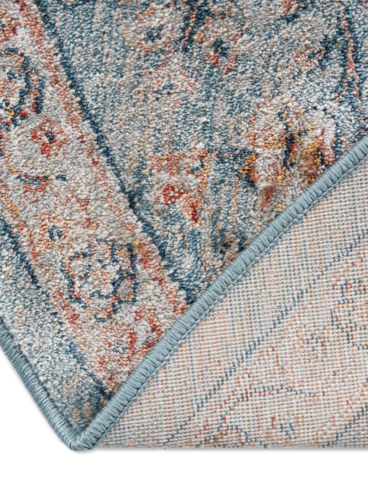 Blue 10' 2 x 10' 2 Newport Round Area Rug 100% Polypropylene Traditional Distressed Classic Contemporary Carpet for Home Decor for Sale at Rug Engine