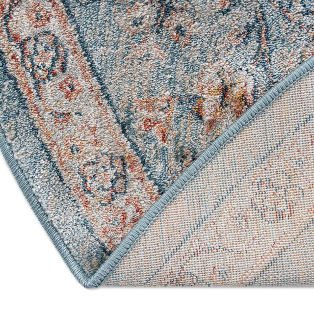 Blue 3' 11 x 3' 11 Newport Round Area Rug 100% Polypropylene Traditional Distressed Classic Contemporary Carpet for Home Decor for Sale at Rug Engine
