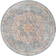 Blue 7' x 7' Newport Round Area Rug 100% Polypropylene Traditional Distressed Classic Contemporary Carpet for Home Decor for Sale at Rug Engine