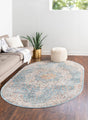 Blue 5' 3 x 8' Newport Oval Area Rug 100% Polypropylene Traditional Distressed Classic Contemporary Carpet for Home Decor for Sale at Rug Engine