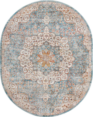 Blue 7' 10 x 10' 2 Newport Oval Area Rug 100% Polypropylene Traditional Distressed Classic Contemporary Carpet for Home Decor for Sale at Rug Engine