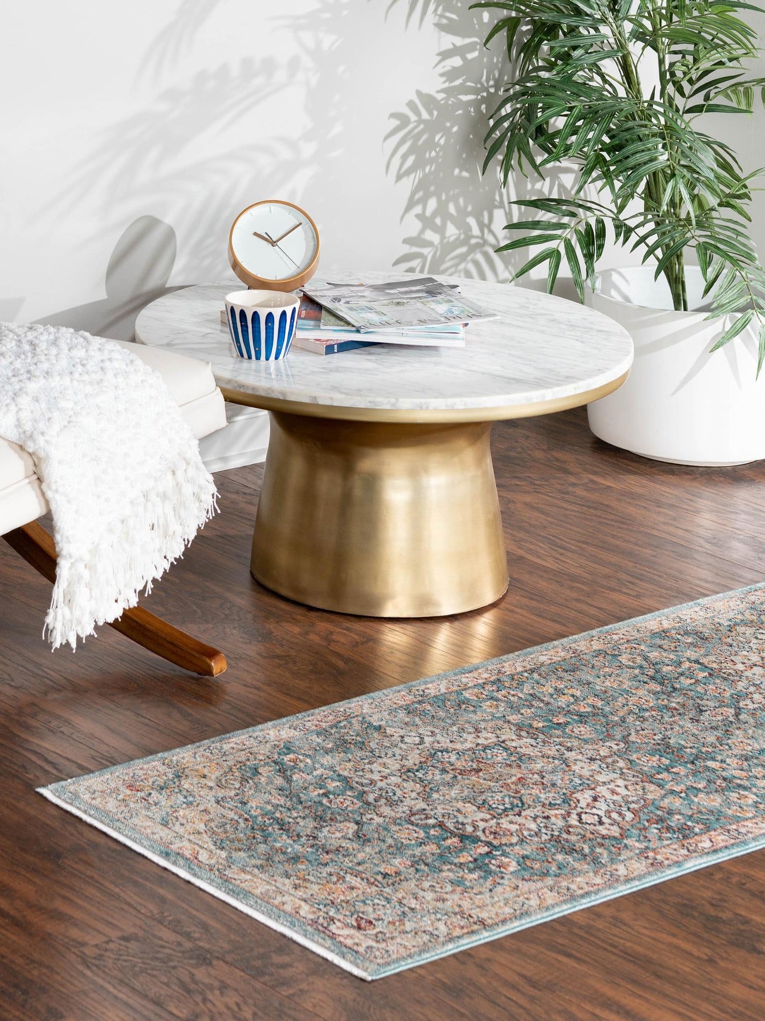 Blue 2' x 5' 11 Newport Runner Area Rug 100% Polypropylene Traditional Distressed Classic Contemporary Carpet for Home Decor for Sale at Rug Engine