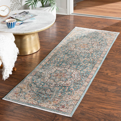 Blue 2' x 3' 11 Newport Runner Area Rug 100% Polypropylene Traditional Distressed Classic Contemporary Carpet for Home Decor for Sale at Rug Engine