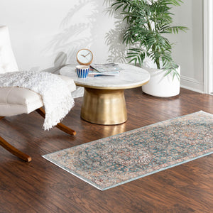 Blue 2' x 3' 11 Newport Runner Area Rug 100% Polypropylene Traditional Distressed Classic Contemporary Carpet for Home Decor for Sale at Rug Engine