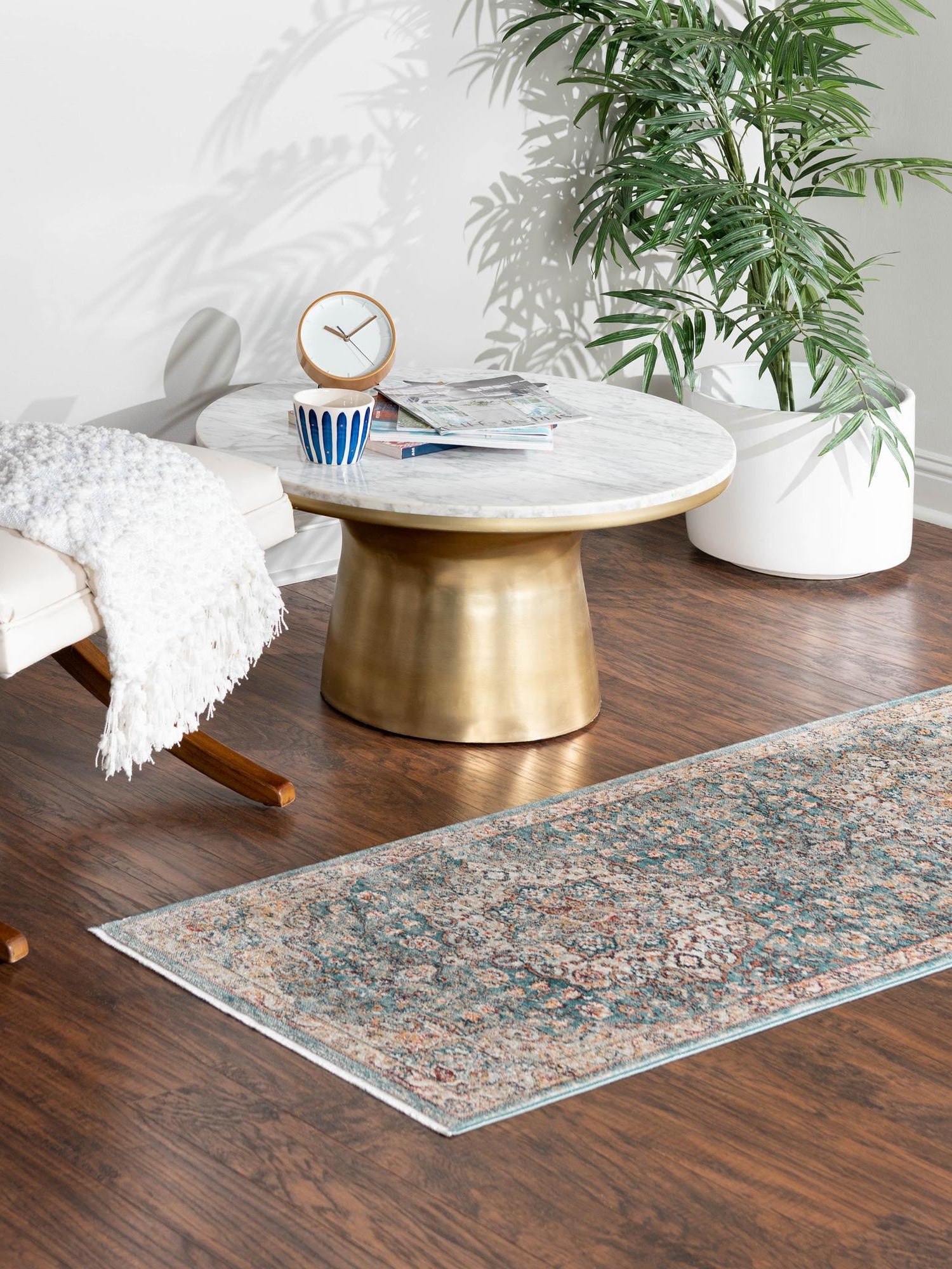 Blue 2' 7 x 13' 1 Newport Runner Area Rug 100% Polypropylene Traditional Distressed Classic Contemporary Carpet for Home Decor for Sale at Rug Engine