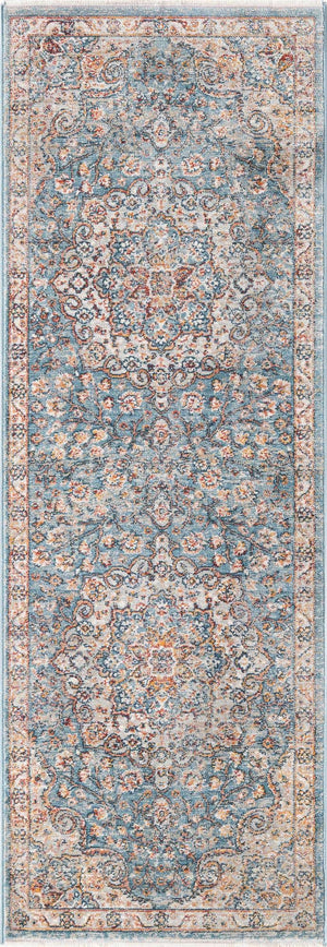 Blue 2' x 5' 11 Newport Runner Area Rug 100% Polypropylene Traditional Distressed Classic Contemporary Carpet for Home Decor for Sale at Rug Engine