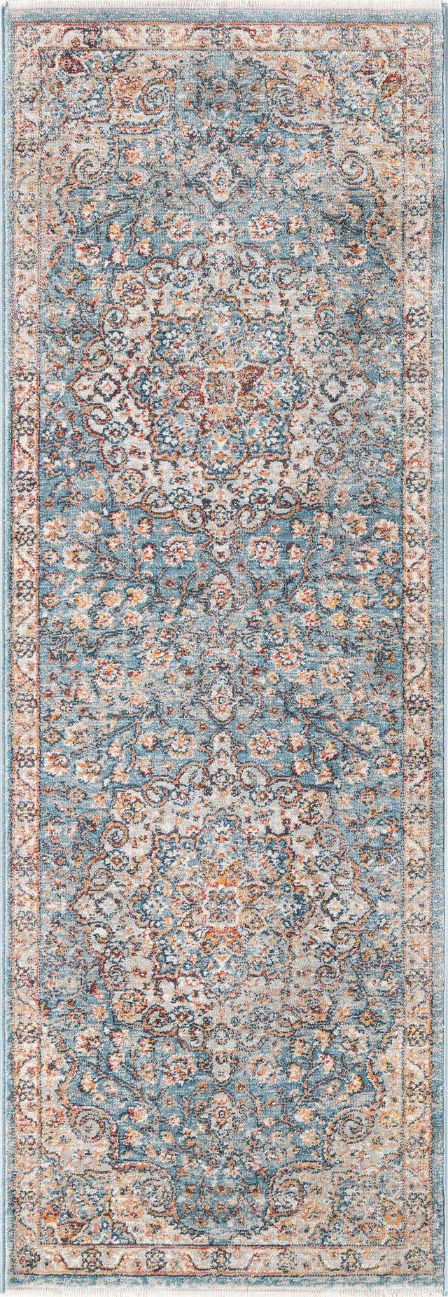 Blue 2' x 5' 11 Newport Runner Area Rug 100% Polypropylene Traditional Distressed Classic Contemporary Carpet for Home Decor for Sale at Rug Engine