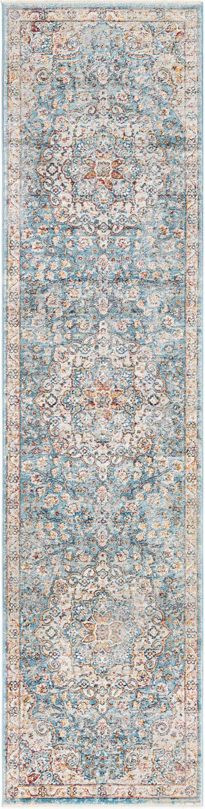 Blue 2' x 8' Newport Runner Area Rug 100% Polypropylene Traditional Distressed Classic Contemporary Carpet for Home Decor for Sale at Rug Engine