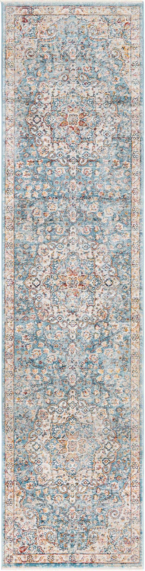 Blue 2' x 8' Newport Runner Area Rug 100% Polypropylene Traditional Distressed Classic Contemporary Carpet for Home Decor for Sale at Rug Engine