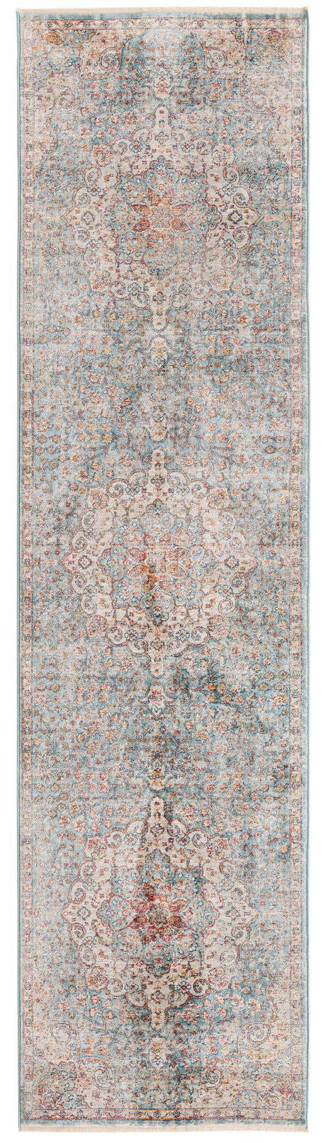 Blue 2' 7 x 10' 2 Newport Runner Area Rug 100% Polypropylene Traditional Distressed Classic Contemporary Carpet for Home Decor for Sale at Rug Engine