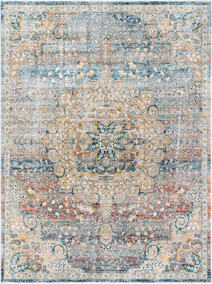 Multicolor 9' x 12' Newport Rectangle Area Rug 100% Polypropylene Traditional Distressed Classic Contemporary Carpet for Home Decor for Sale at Rug Engine