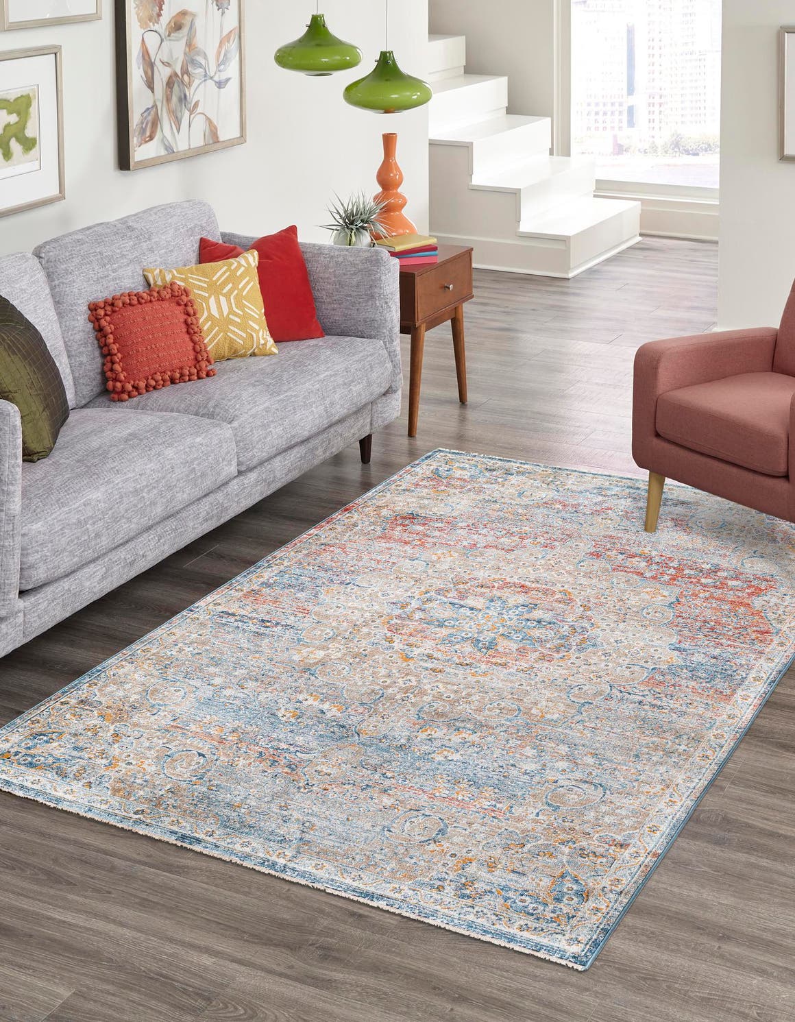 Multicolor 2' x 3' 1 Newport Rectangle Area Rug 100% Polypropylene Traditional Distressed Classic Contemporary Carpet for Home Decor for Sale at Rug Engine