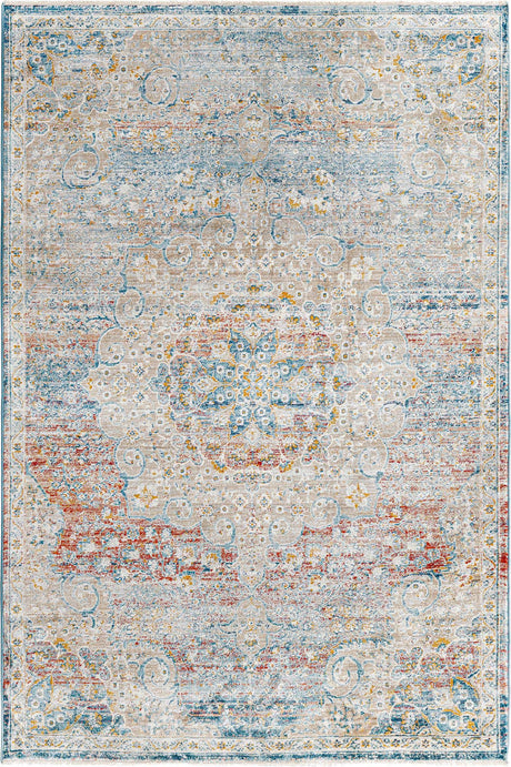 Multicolor 5' 3 x 8' Newport Rectangle Area Rug 100% Polypropylene Traditional Distressed Classic Contemporary Carpet for Home Decor for Sale at Rug Engine