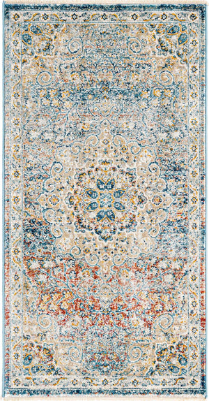 Multicolor 2' x 3' 11 Newport Runner Area Rug 100% Polypropylene Traditional Distressed Classic Contemporary Carpet for Home Decor for Sale at Rug Engine