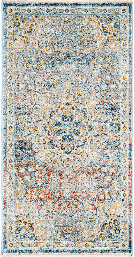 Multicolor 2' x 3' 11 Newport Runner Area Rug 100% Polypropylene Traditional Distressed Classic Contemporary Carpet for Home Decor for Sale at Rug Engine