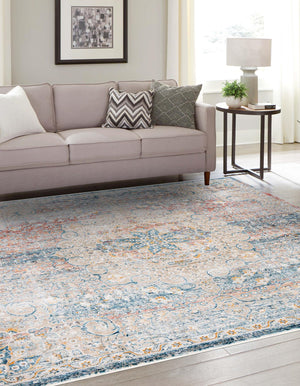 Multicolor 8' x 8' Newport Square Area Rug 100% Polypropylene Traditional Distressed Classic Contemporary Carpet for Home Decor for Sale at Rug Engine