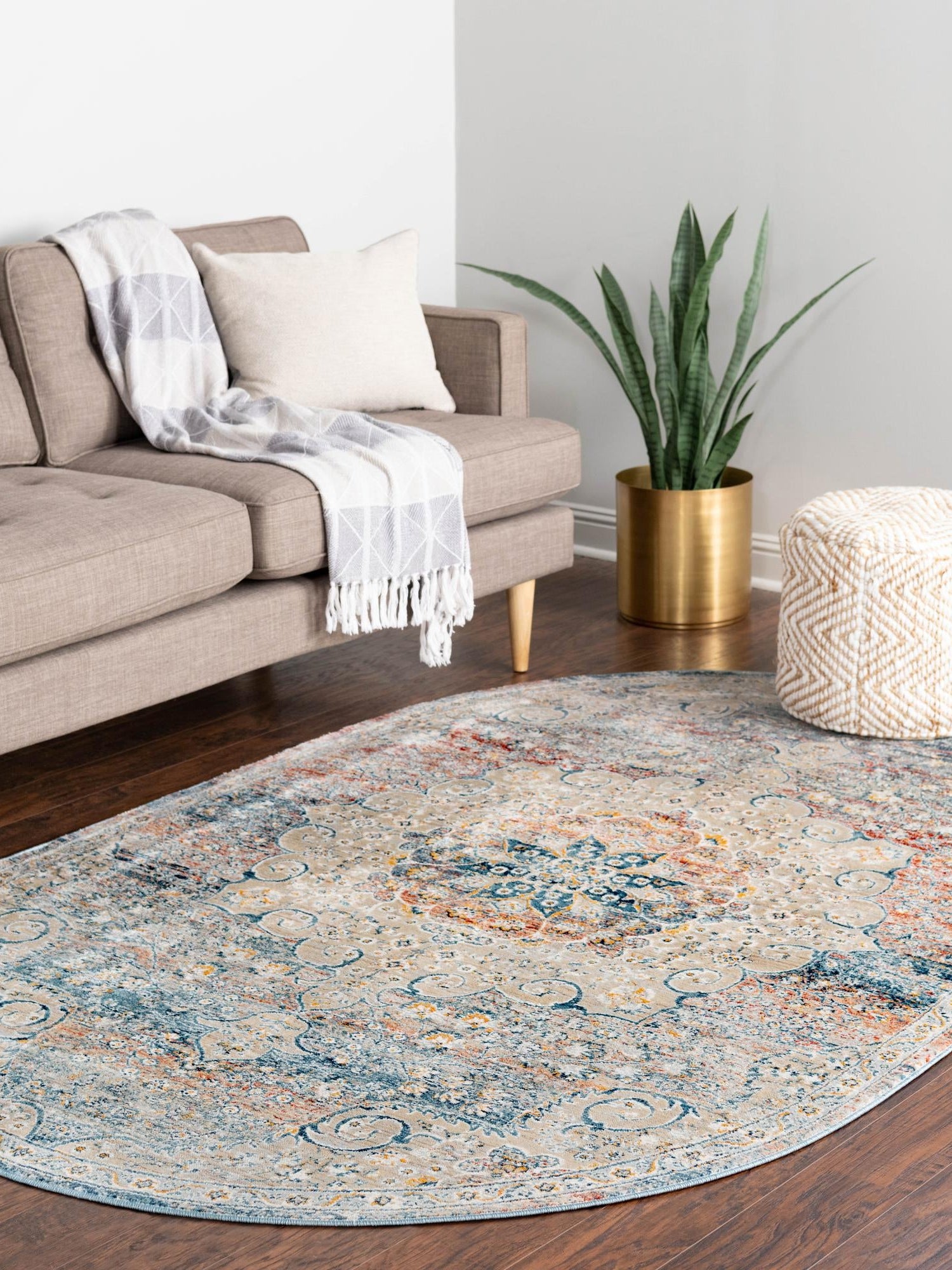 Multicolor 4' x 5' 11 Newport Oval Area Rug 100% Polypropylene Traditional Distressed Classic Contemporary Carpet for Home Decor for Sale at Rug Engine