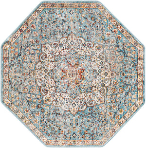 Multicolor 4' x 4' Newport Octagon Area Rug 100% Polypropylene Traditional Distressed Classic Contemporary Carpet for Home Decor for Sale at Rug Engine