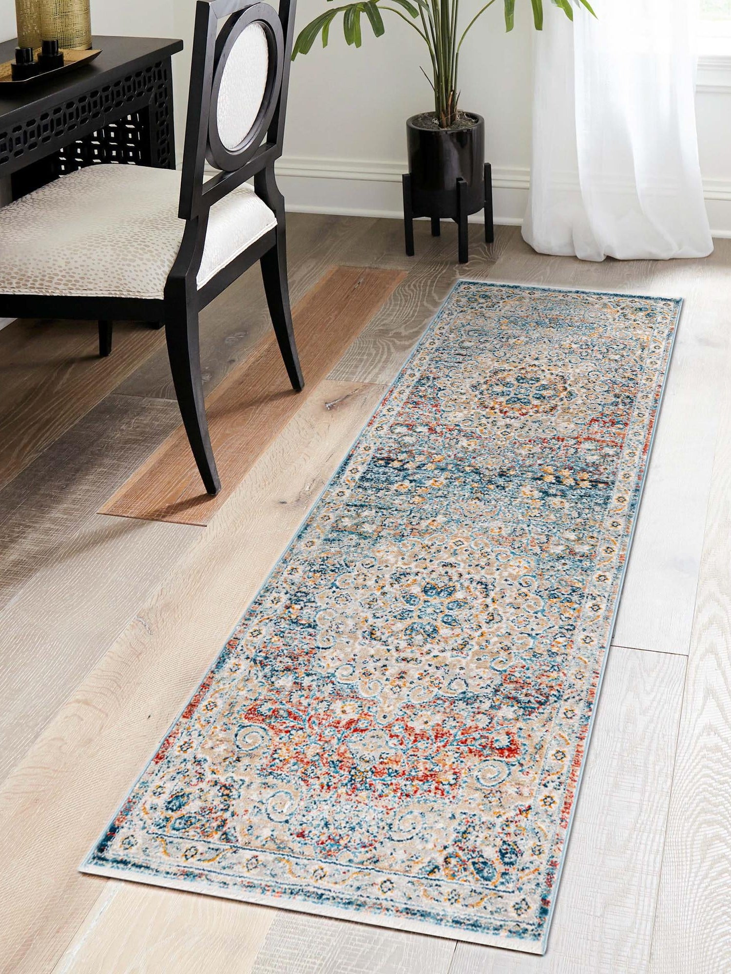 Multicolor 2' 7 x 10' 2 Newport Runner Area Rug 100% Polypropylene Traditional Distressed Classic Contemporary Carpet for Home Decor for Sale at Rug Engine