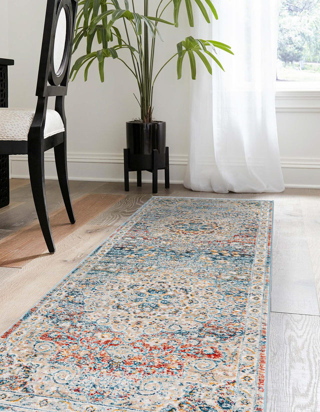 Multicolor 2' 7 x 10' 2 Newport Runner Area Rug 100% Polypropylene Traditional Distressed Classic Contemporary Carpet for Home Decor for Sale at Rug Engine