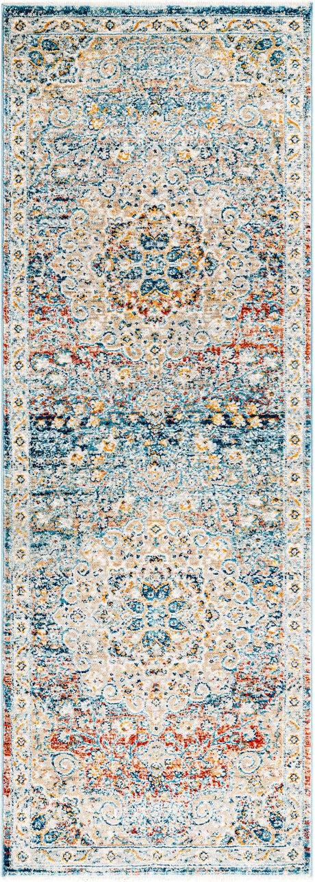 Multicolor 2' x 5' 11 Newport Runner Area Rug 100% Polypropylene Traditional Distressed Classic Contemporary Carpet for Home Decor for Sale at Rug Engine