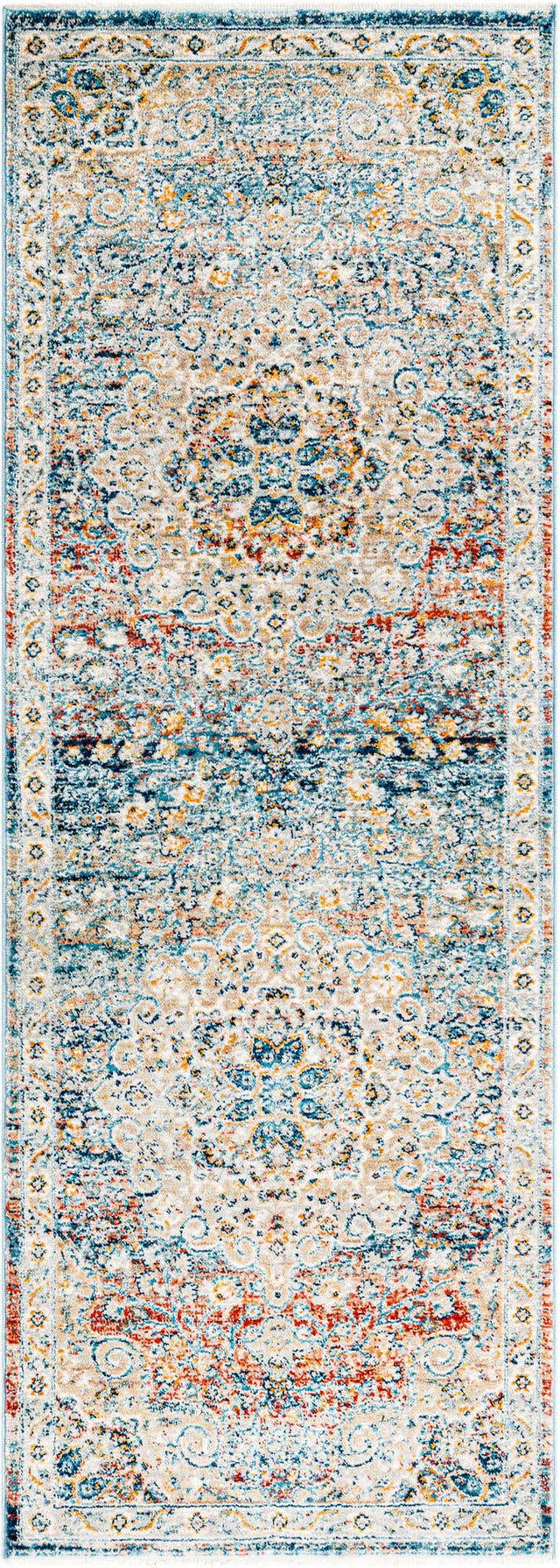 Multicolor 2' x 5' 11 Newport Runner Area Rug 100% Polypropylene Traditional Distressed Classic Contemporary Carpet for Home Decor for Sale at Rug Engine