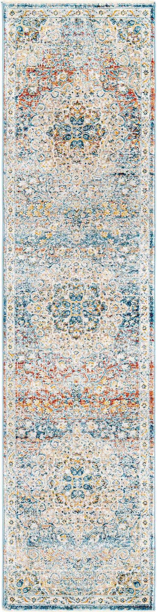 Multicolor 2' x 8' Newport Runner Area Rug 100% Polypropylene Traditional Distressed Classic Contemporary Carpet for Home Decor for Sale at Rug Engine
