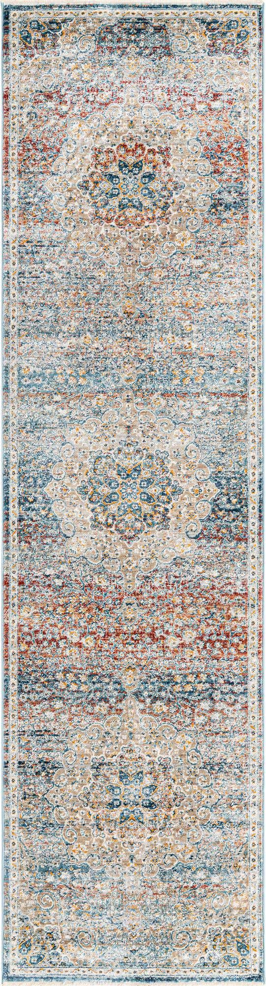 Multicolor 2' 7 x 10' 2 Newport Runner Area Rug 100% Polypropylene Traditional Distressed Classic Contemporary Carpet for Home Decor for Sale at Rug Engine