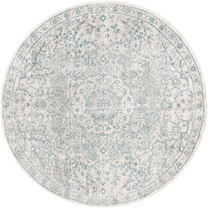 Gray 3' 11 x 3' 11 Newport Round Area Rug 100% Polypropylene Traditional Distressed Classic Contemporary Carpet for Home Decor for Sale at Rug Engine