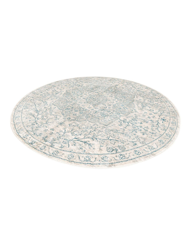 Gray 5' 3 x 5' 3 Newport Round Area Rug 100% Polypropylene Traditional Distressed Classic Contemporary Carpet for Home Decor for Sale at Rug Engine