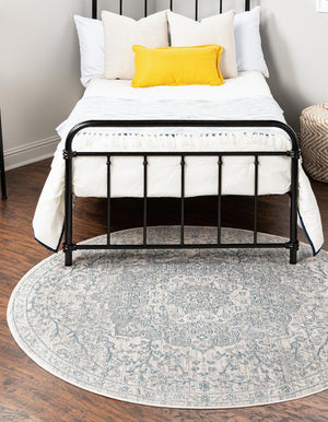 Gray 3' 11 x 3' 11 Newport Round Area Rug 100% Polypropylene Traditional Distressed Classic Contemporary Carpet for Home Decor for Sale at Rug Engine