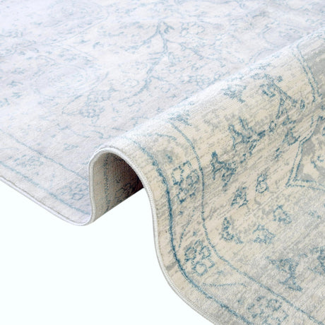 Gray 5' 3 x 5' 3 Newport Round Area Rug 100% Polypropylene Traditional Distressed Classic Contemporary Carpet for Home Decor for Sale at Rug Engine
