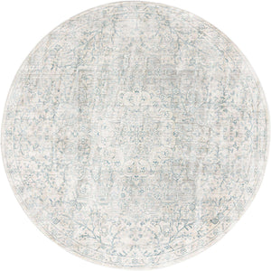 Gray 7' x 7' Newport Round Area Rug 100% Polypropylene Traditional Distressed Classic Contemporary Carpet for Home Decor for Sale at Rug Engine