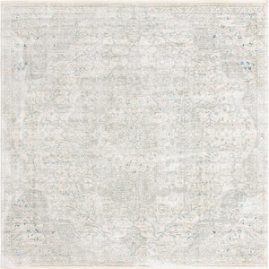 Gray 10' 2 x 10' 2 Newport Square Area Rug 100% Polypropylene Traditional Distressed Classic Contemporary Carpet for Home Decor for Sale at Rug Engine