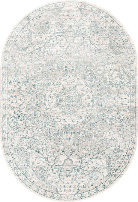 Gray 4' x 5' 11 Newport Oval Area Rug 100% Polypropylene Traditional Distressed Classic Contemporary Carpet for Home Decor for Sale at Rug Engine