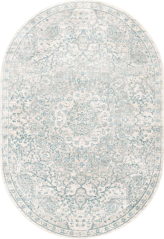 Gray 4' x 5' 11 Newport Oval Area Rug 100% Polypropylene Traditional Distressed Classic Contemporary Carpet for Home Decor for Sale at Rug Engine