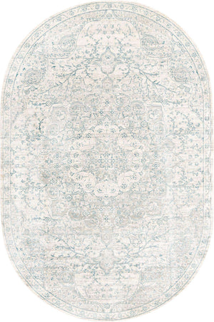 Gray 5' 3 x 8' Newport Oval Area Rug 100% Polypropylene Traditional Distressed Classic Contemporary Carpet for Home Decor for Sale at Rug Engine