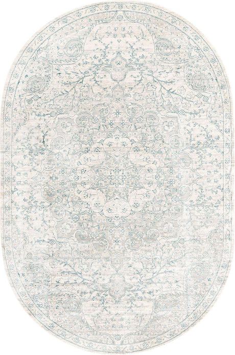 Gray 5' 3 x 8' Newport Oval Area Rug 100% Polypropylene Traditional Distressed Classic Contemporary Carpet for Home Decor for Sale at Rug Engine