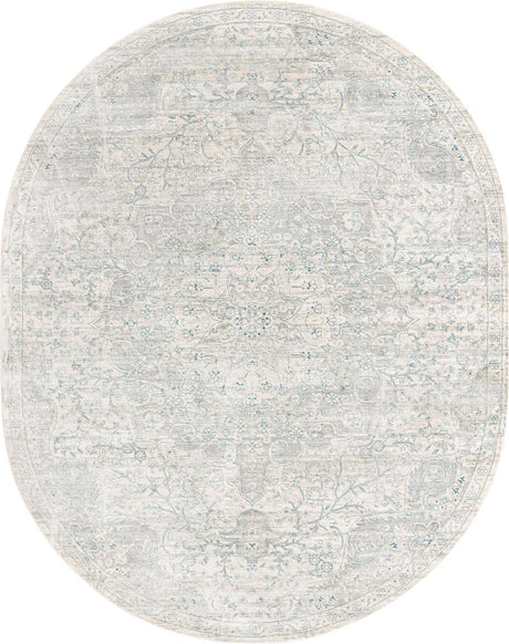 Gray 7' 10 x 10' 2 Newport Oval Area Rug 100% Polypropylene Traditional Distressed Classic Contemporary Carpet for Home Decor for Sale at Rug Engine