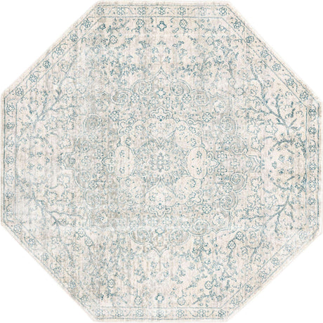 Gray 4' x 4' Newport Octagon Area Rug 100% Polypropylene Traditional Distressed Classic Contemporary Carpet for Home Decor for Sale at Rug Engine