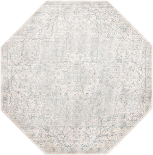 Gray 7' x 7' Newport Octagon Area Rug 100% Polypropylene Traditional Distressed Classic Contemporary Carpet for Home Decor for Sale at Rug Engine