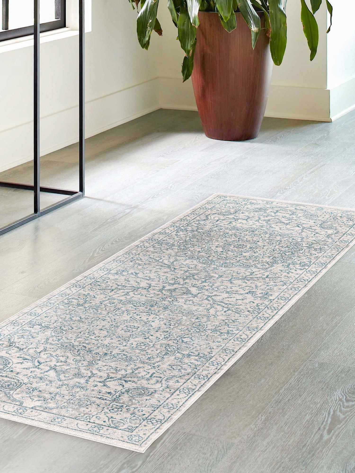Gray 2' 7 x 10' 2 Newport Runner Area Rug 100% Polypropylene Traditional Distressed Classic Contemporary Carpet for Home Decor for Sale at Rug Engine