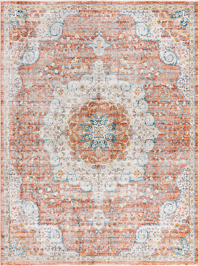 Red 9' x 12' Newport Rectangle Area Rug 100% Polypropylene Traditional Distressed Classic Contemporary Carpet for Home Decor for Sale at Rug Engine